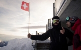 Matt Georges et le drapeau suisse